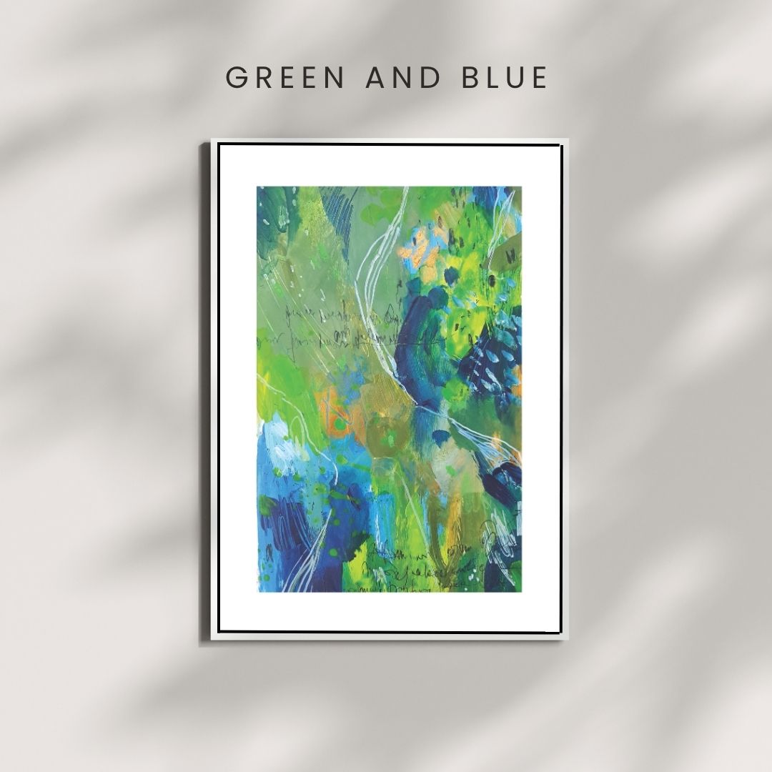 Fine Art Print GREEN AND BLUE A4
