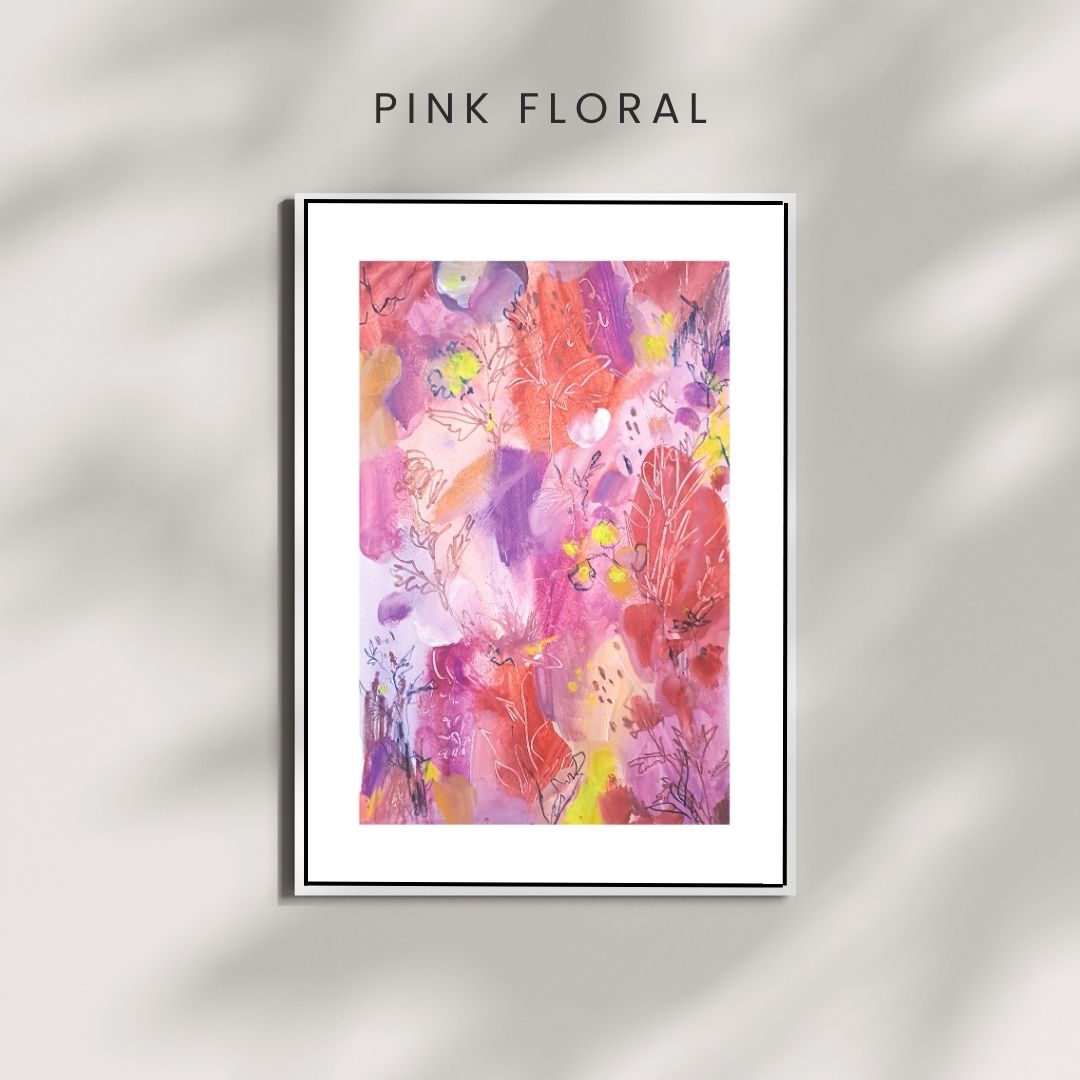 Fine Art Print PINK FLORAL A4